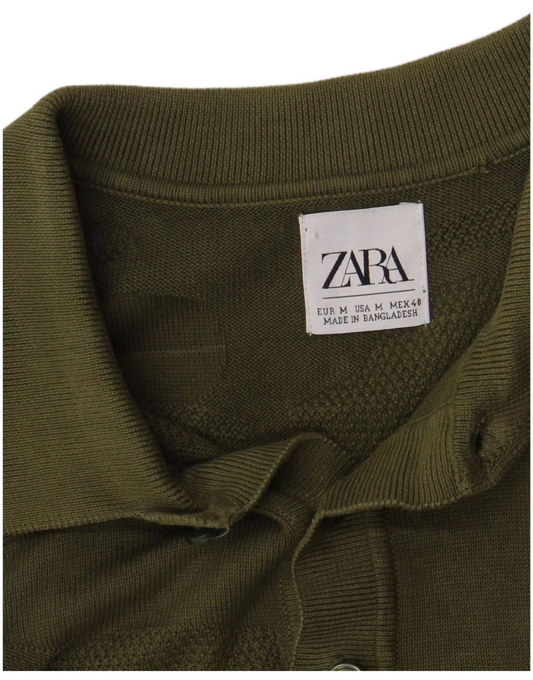 Camisa polo masculina Zara camuflagem cáqui média