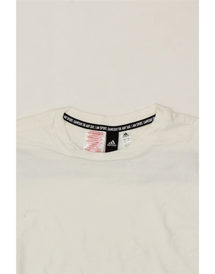 ADIDAS Boys T-Shirt Top 11-12 Years White Cotton Vintage Adidas and Second-Hand Adidas from Messina Hembry 