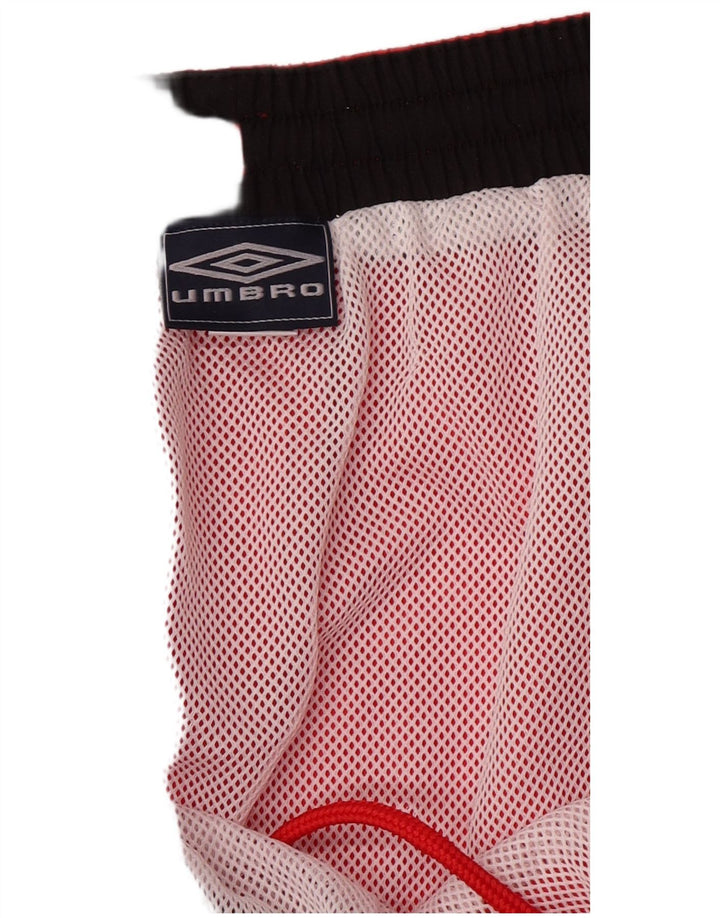 Shorts esportivos gráficos masculinos da Umbro 2XL poliéster vermelho