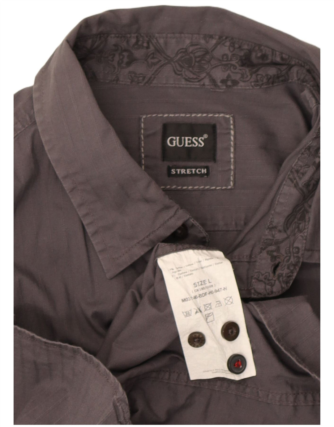 Camisa masculina Guess grande algodão cinza