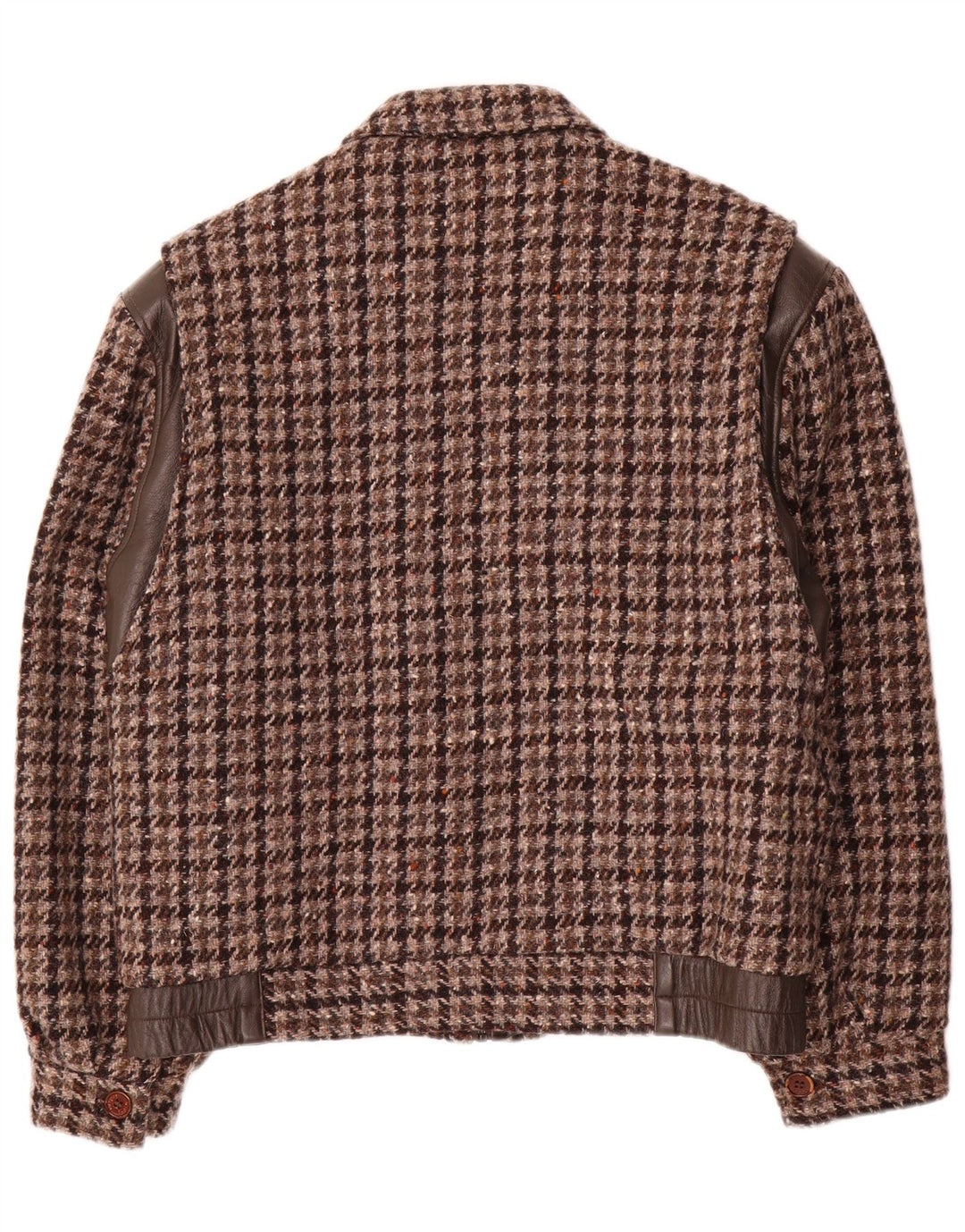 Dimensions Jaqueta Bomber Masculina IT 46 Lã Houndstooth Marrom Pequena