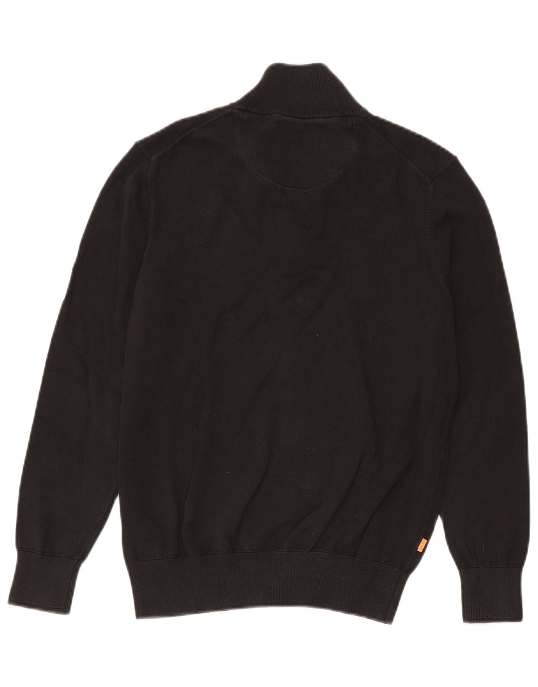 Suéter masculino Timberland com zíper e gola pequena de algodão preto
