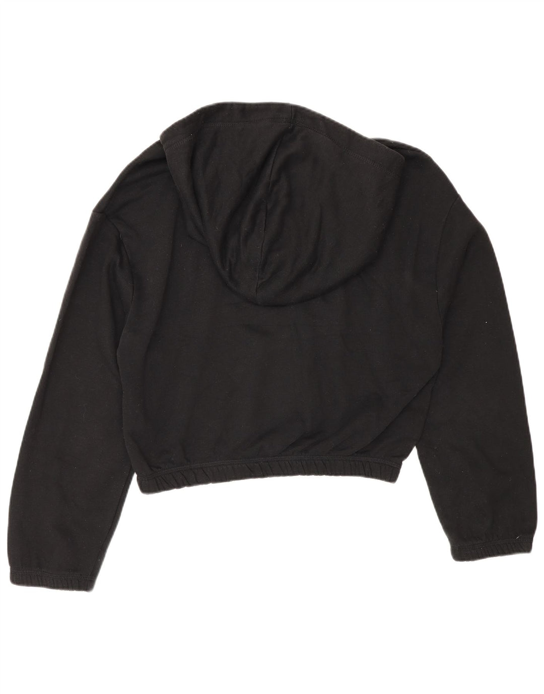 Zara Womens Crop Hoodie Jumper Reino Unido 14 Médio Preto
