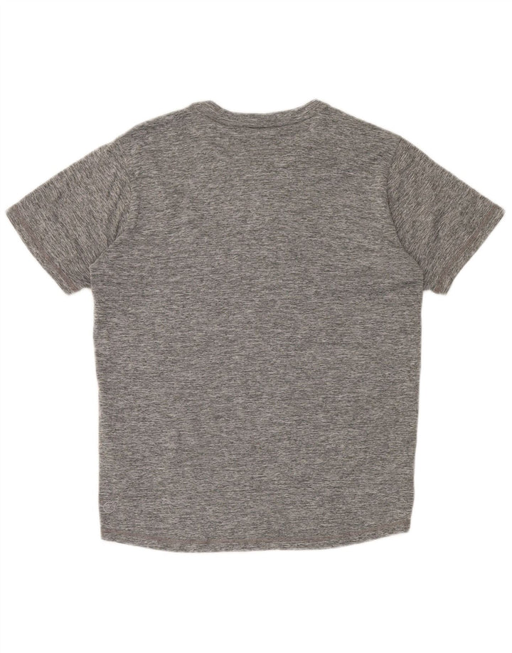 Camiseta masculina Puma pequena cinza manchada de poliéster