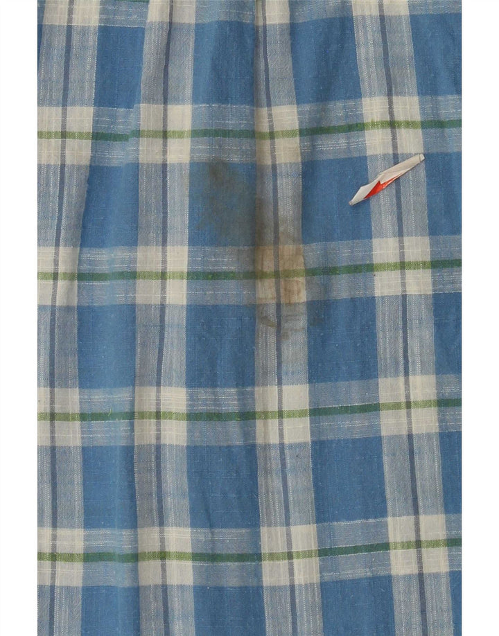 Camisa Wrangler masculina de manga curta 2XL algodão xadrez azul