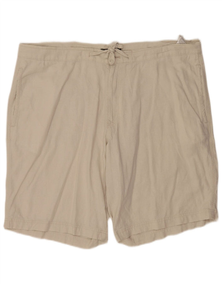 Shorts chino masculino Marks & Spencer W42 2XL linho bege