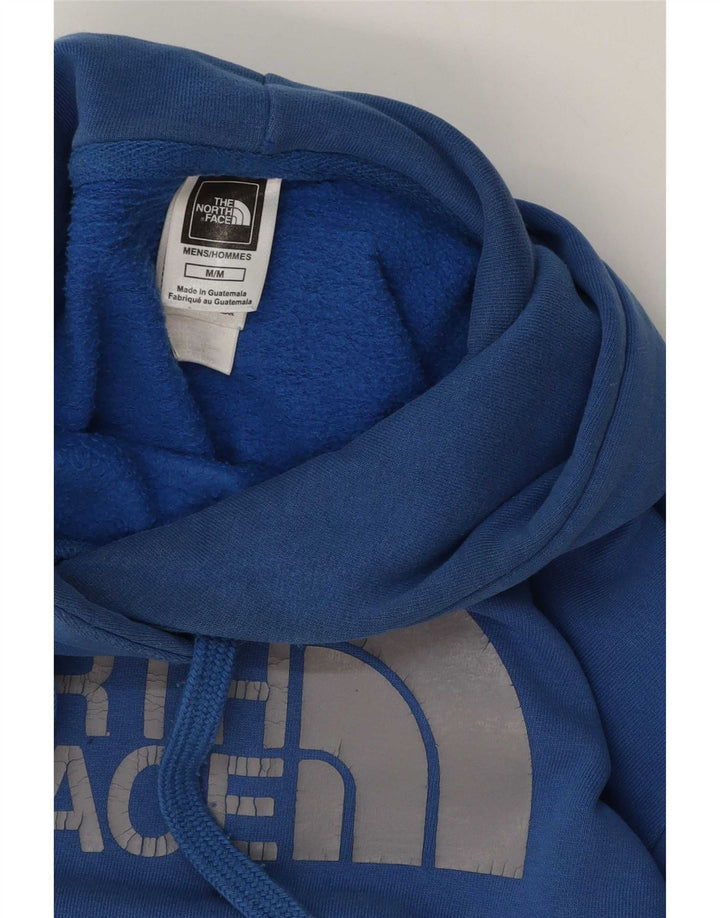 Suéter com capuz gráfico masculino The North Face algodão azul médio
