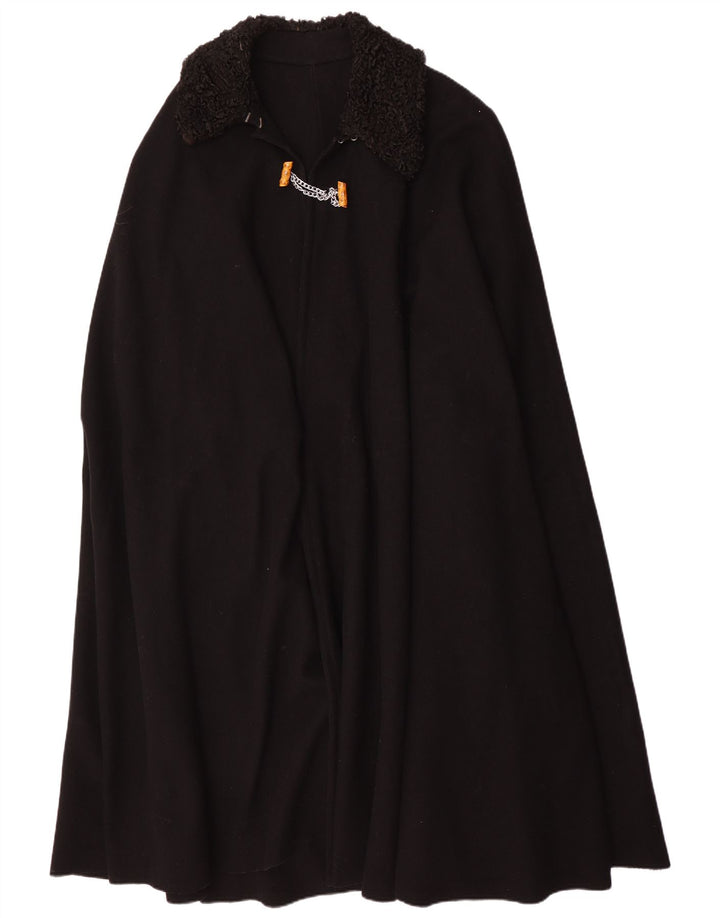 Casaco Poncho Vintage Feminino Tamanho Único Preto