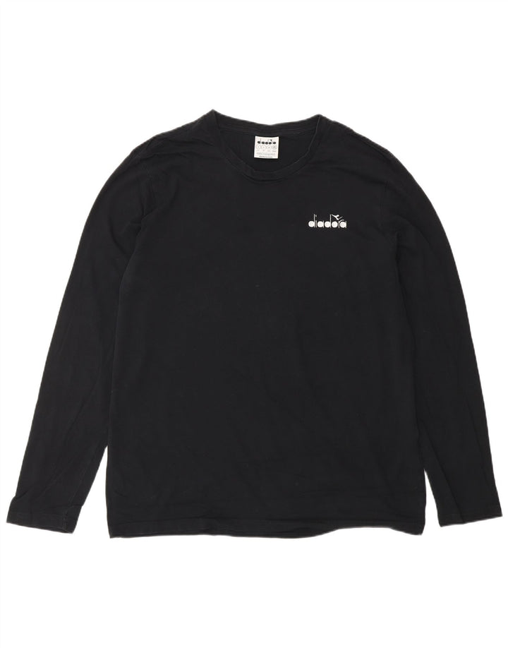 DIADORA Mens Top Manga Longa Grande Preto