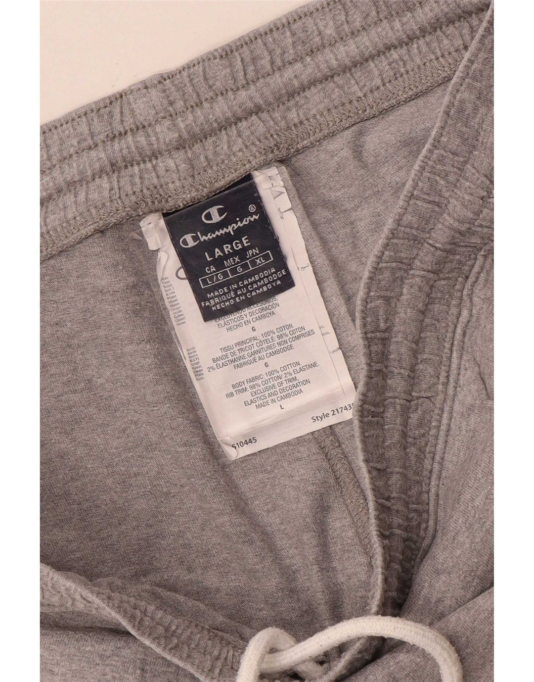Calça esportiva masculina Champion Joggers grande algodão cinza