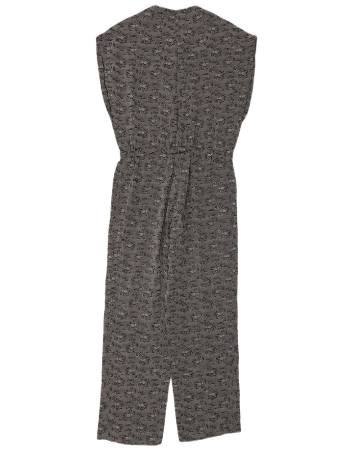 Macacão feminino vintage UK 12 cinza médio floral