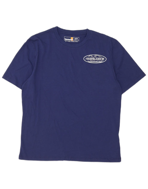 Timberland Camiseta masculina gráfica Top médio algodão azul marinho