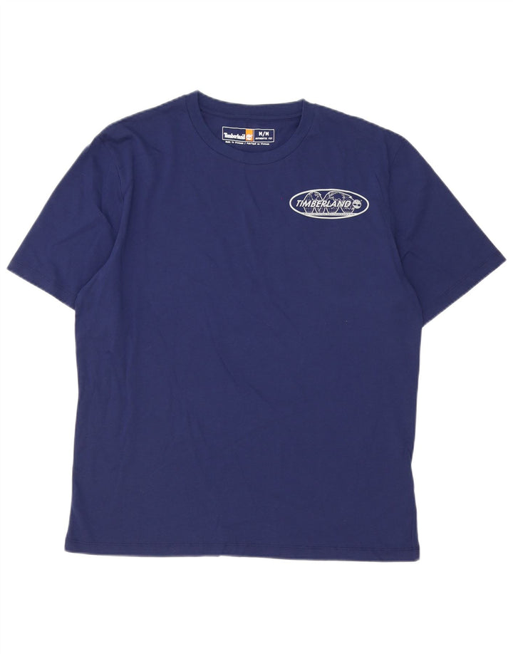 Timberland Camiseta masculina gráfica Top médio algodão azul marinho