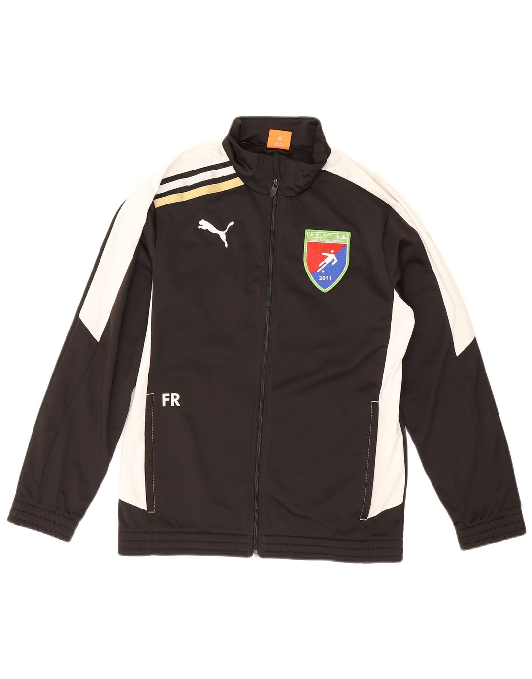 Jaqueta Puma Boys Graphic Tracksuit Top 13-14 Anos Preto Colorblock