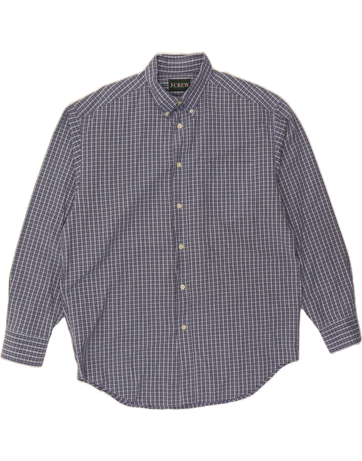J. CREW Mens Shirt Large Navy Blue Check Cotton Vintage J. Crew and Second-Hand J. Crew from Messina Hembry 