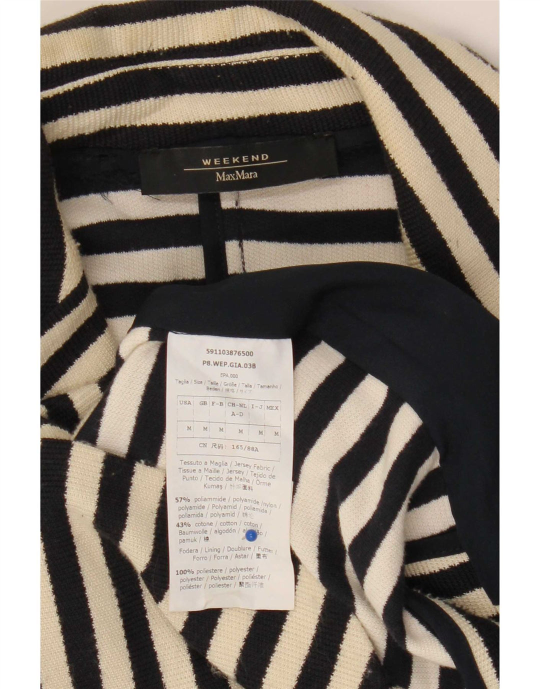 Max Mara Jaqueta Blazer Feminina Weekend Reino Unido 12 Médio Azul Marinho Náutico
