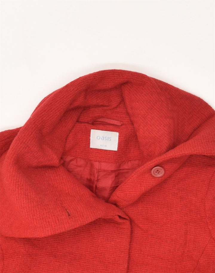 OASIS Womens Overcoat UK 10 Small  Red Cotton | Vintage Oasis | Thrift | Second-Hand Oasis | Used Clothing | Messina Hembry 
