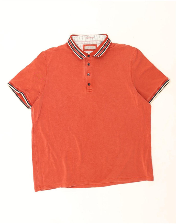 Camisa polo masculina Ted Baker XL laranja listrada Lyocell