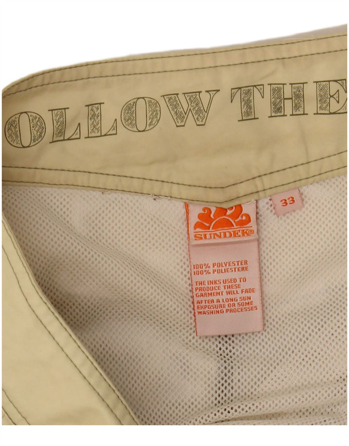 Shorts de natação masculino SUNDEK gráfico verde médio poliéster