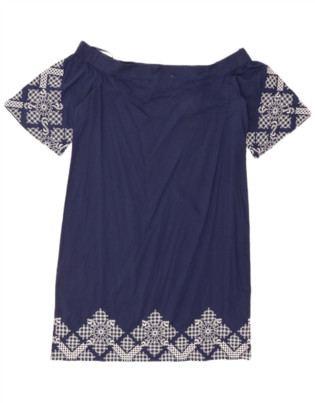 HOBBS Vestido feminino oversized com ombro de fora Reino Unido 10 pequeno azul marinho floral