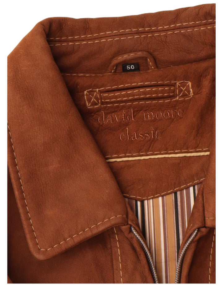 Jaqueta de couro masculina David Moore IT 50 grande couro marrom