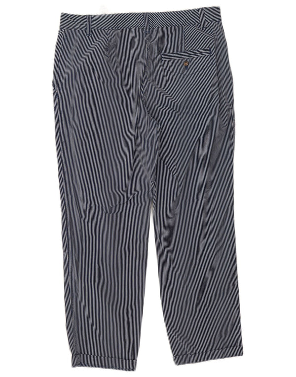 Calças cortadas femininas Marks & Spencer UK 12 médio W32 L25 azul marinho