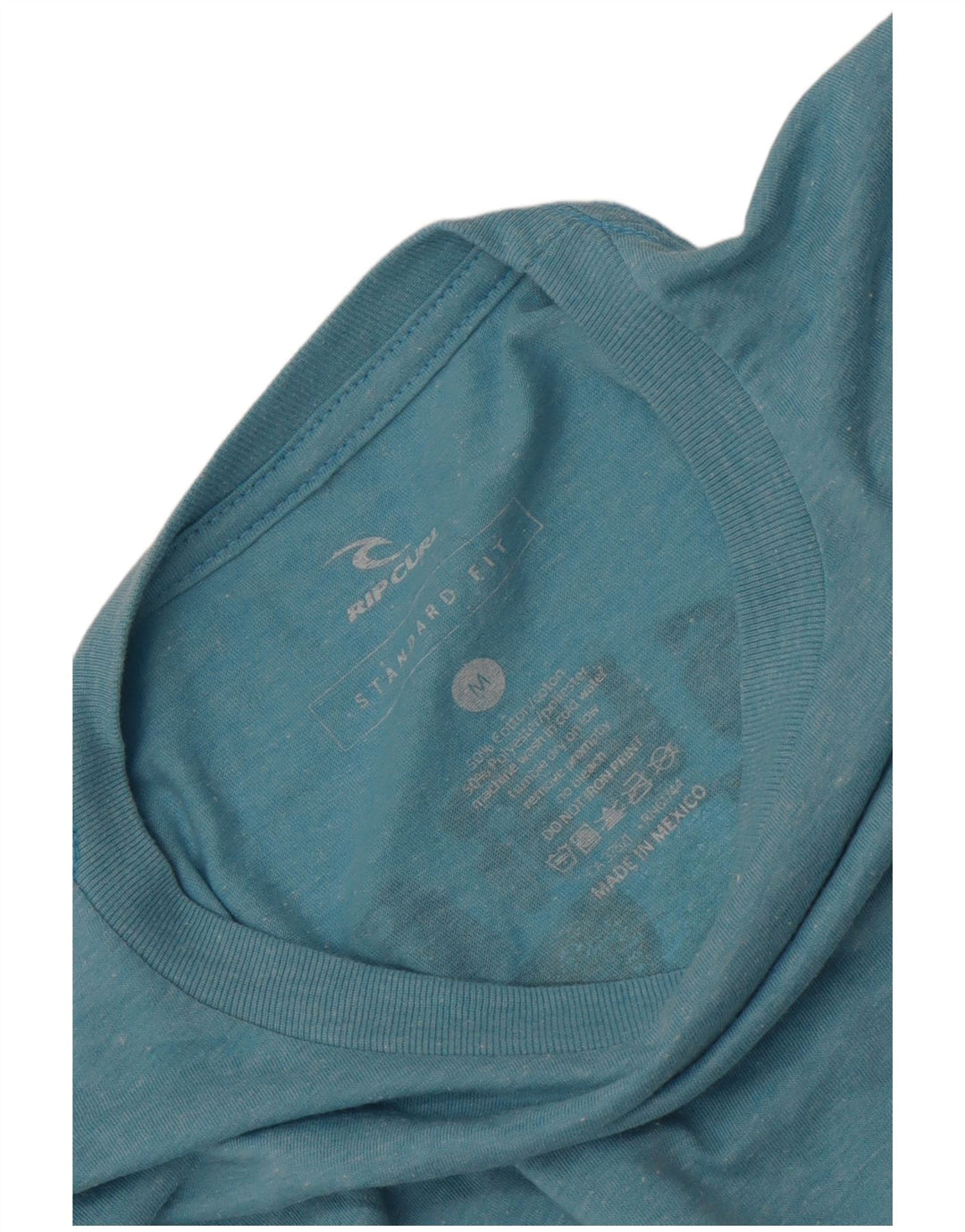 Camiseta masculina Rip Curl com ajuste padrão gráfico de algodão manchado azul médio