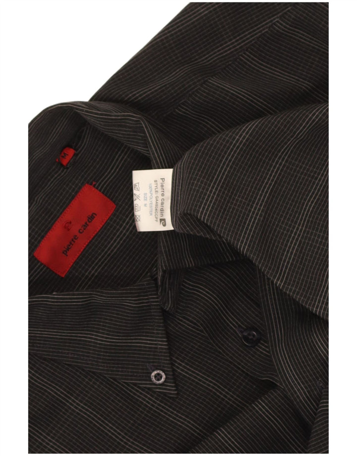 Camisa masculina Pierre Cardin poliéster xadrez preto médio