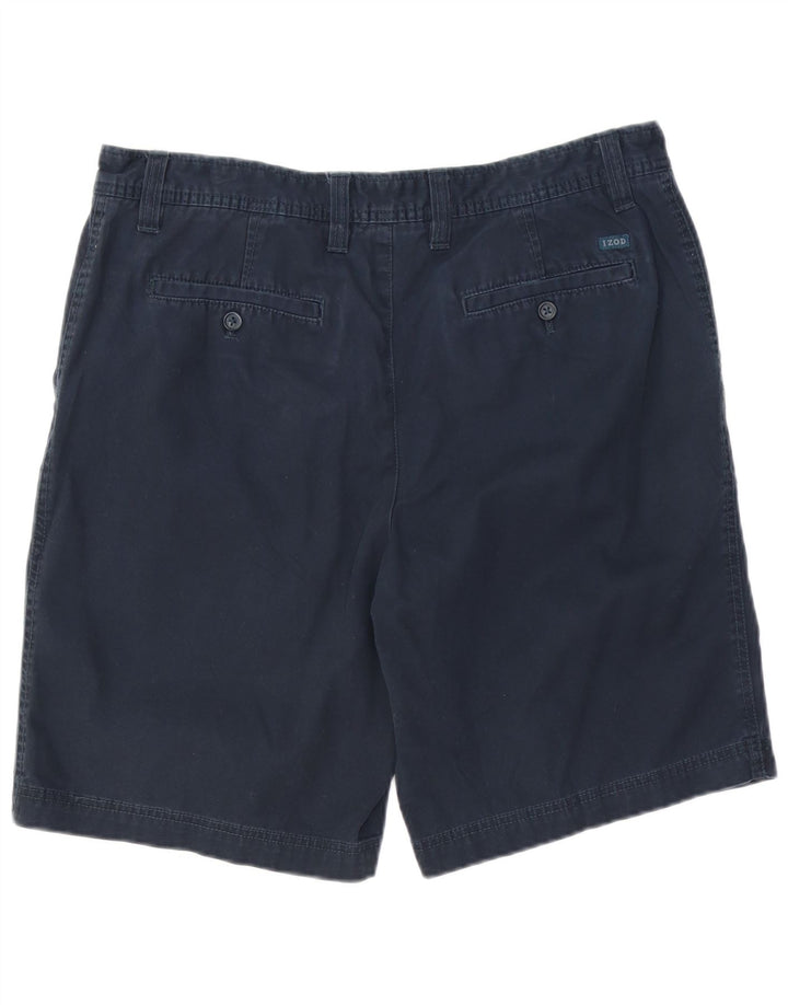 Shorts chino masculino IZOD água salgada W36 grande algodão azul marinho