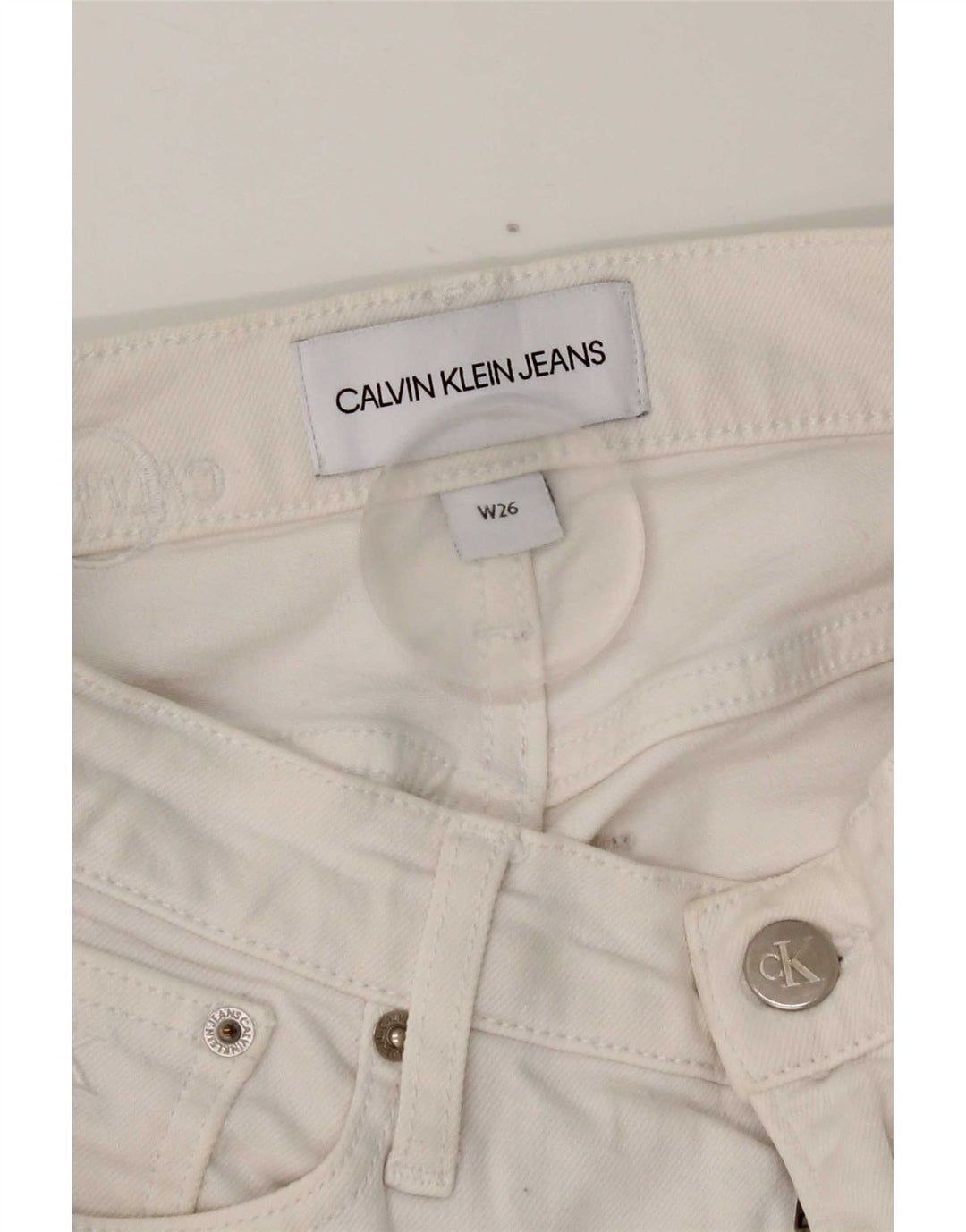 Calvin Klein Jeans Cônico Feminino W26 L26 Branco