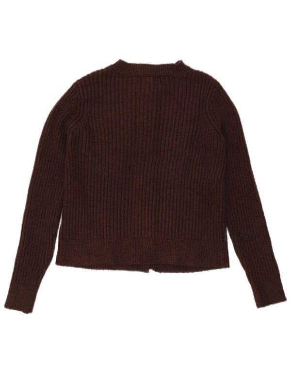 Suéter feminino Marks & Spencer Crop Cardigan Reino Unido 10 pequeno poliéster marrom