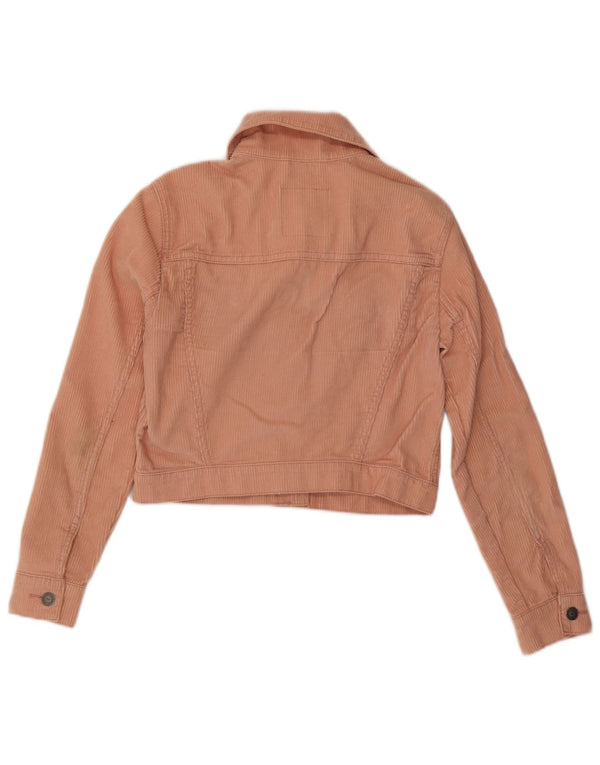 Jaqueta feminina de veludo cotelê Hollister Reino Unido 6 XS algodão rosa