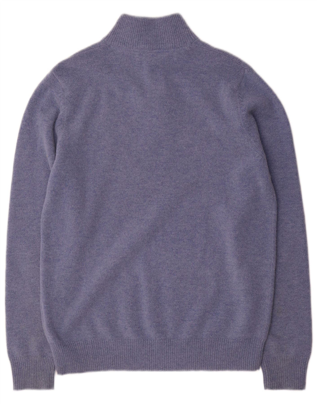 Suéter masculino com gola redonda e gola redonda, lã azul média