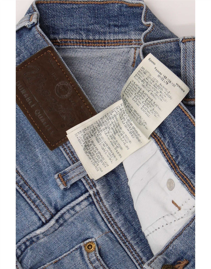 Wrangler Mens Regular Fit Straight Jeans W40 L30 Azul Algodão