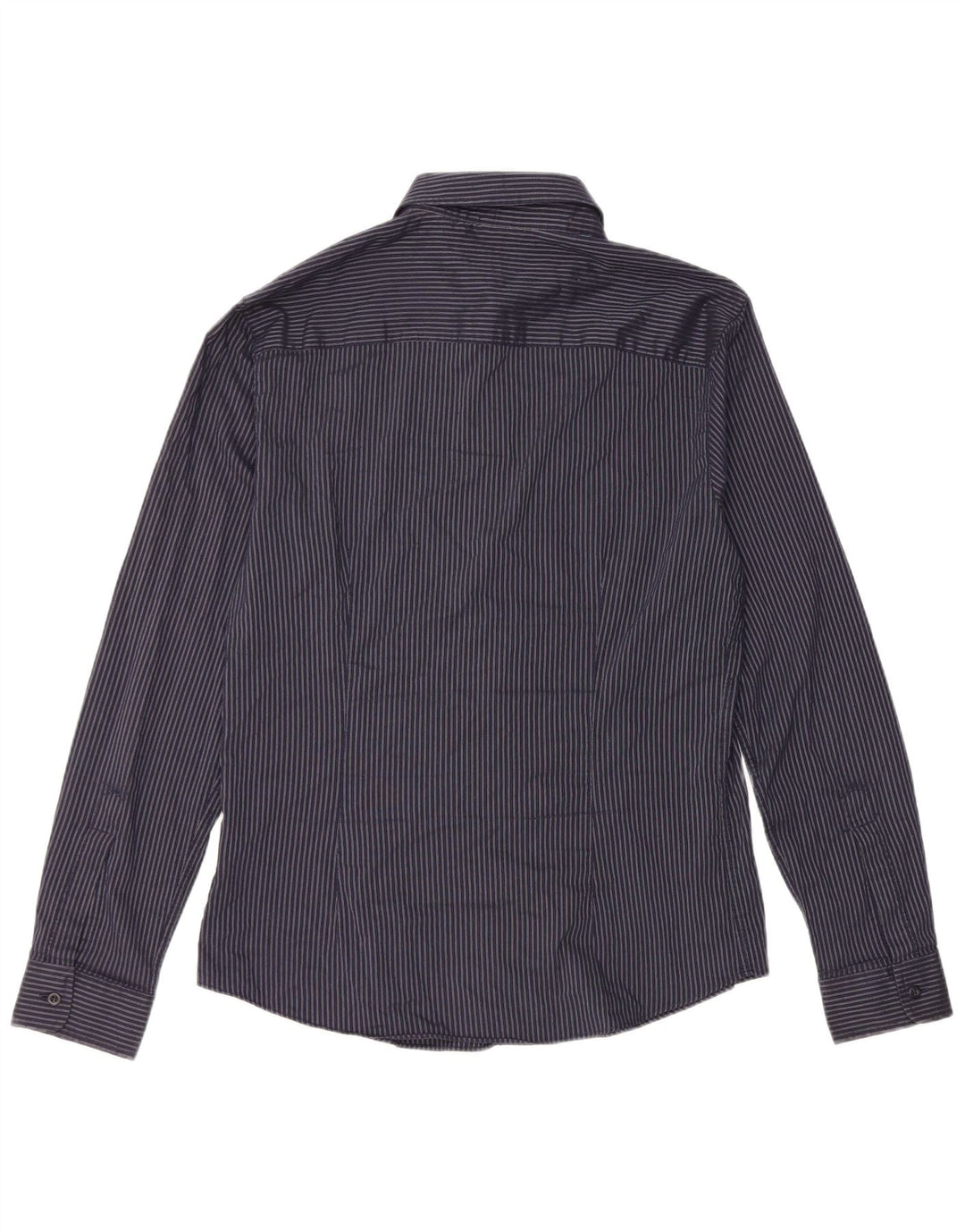 Camisa masculina Armani xadrez regular fit grande poliéster listrado azul marinho