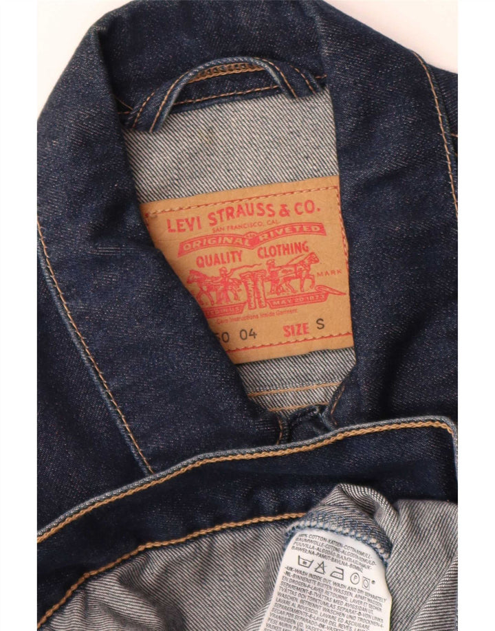 Jaqueta jeans masculina Levi's UK 36 pequena algodão azul marinho