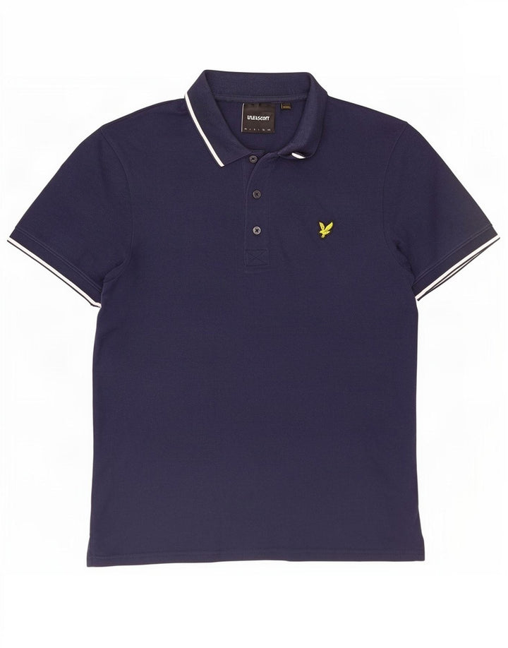 Camisa polo masculina Lyle & Scott média listrada azul marinho
