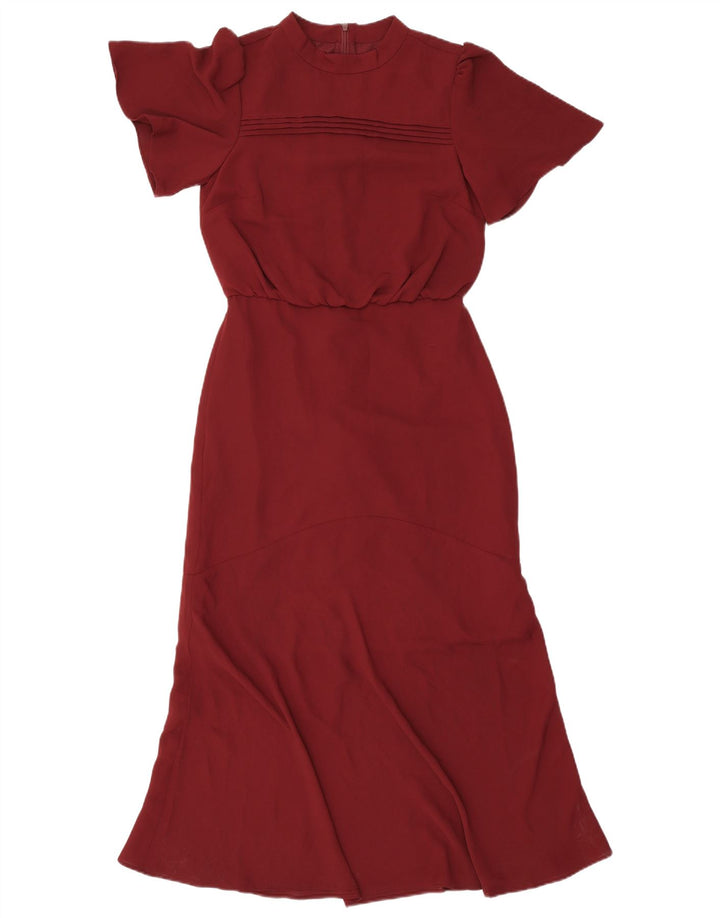 Vestido Maxi Feminino Oasis Reino Unido 8 Pequeno Poliéster Borgonha