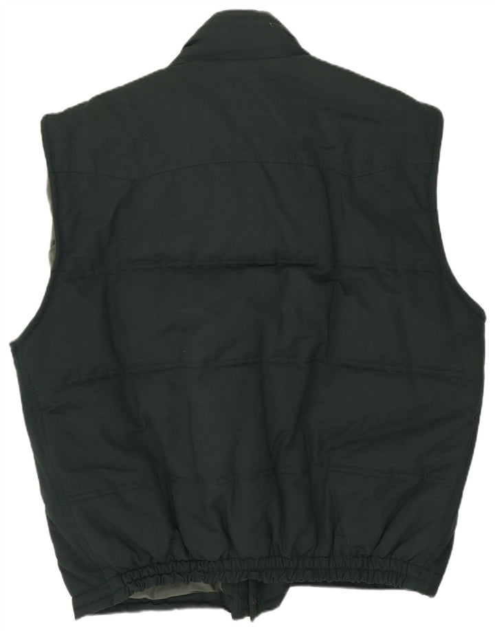 Colete acolchoado masculino vintage UK 38 poliéster verde médio