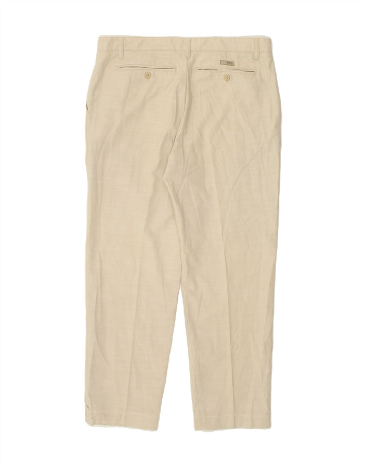 CALVIN KLEIN Womens Tapered Chino Trousers W36 L30 Beige Cotton Vintage Calvin Klein and Second-Hand Calvin Klein from Messina Hembry 