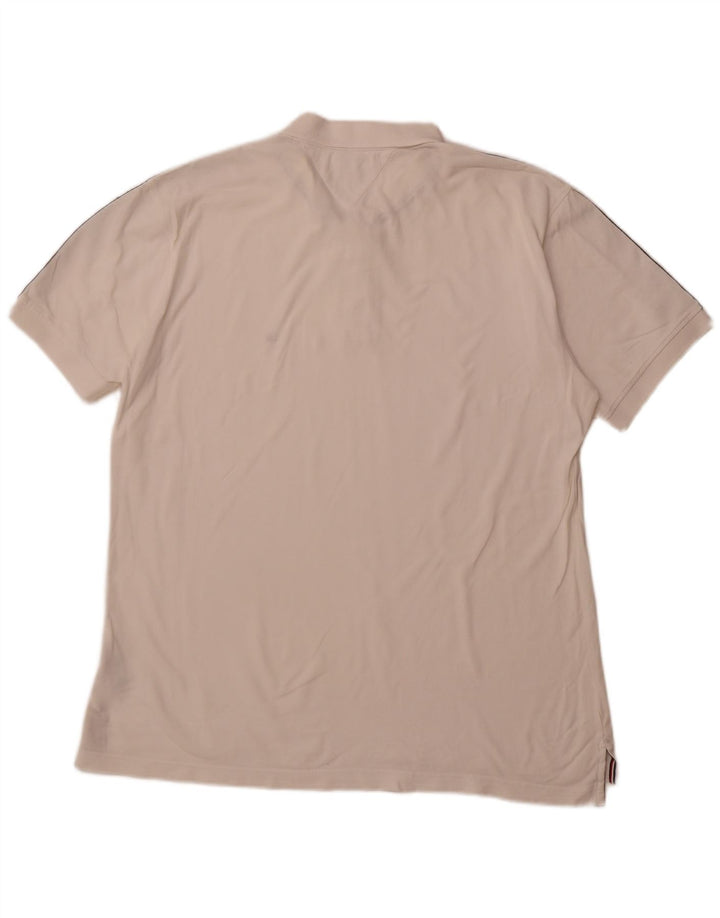 Camisa polo masculina TOMMY HILFIGER regular fit 2XL algodão colorblock branco