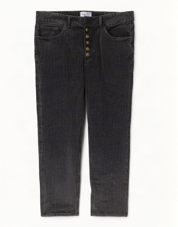 Calça feminina Dondup de veludo cotelê W29 L23 algodão cinza