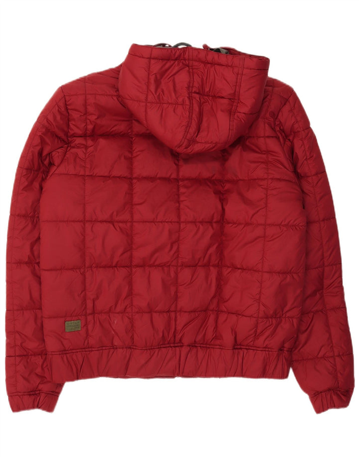 Jaqueta masculina acolchoada com capuz G-Star UK 40 grande poliéster vermelho