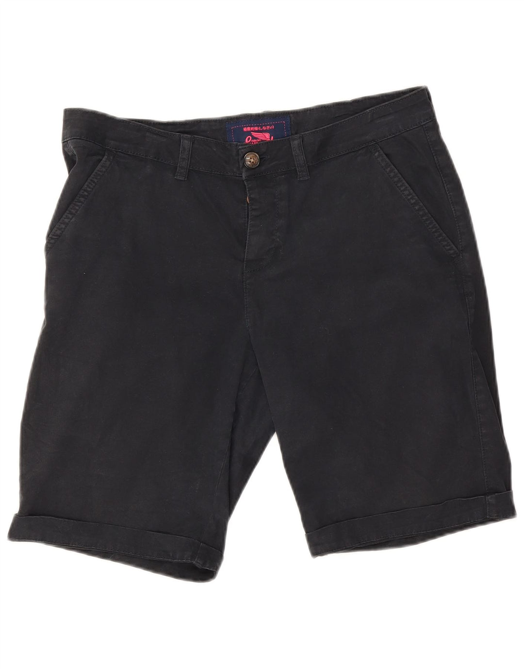 Shorts Chino feminino Superdry médio W30 algodão azul marinho