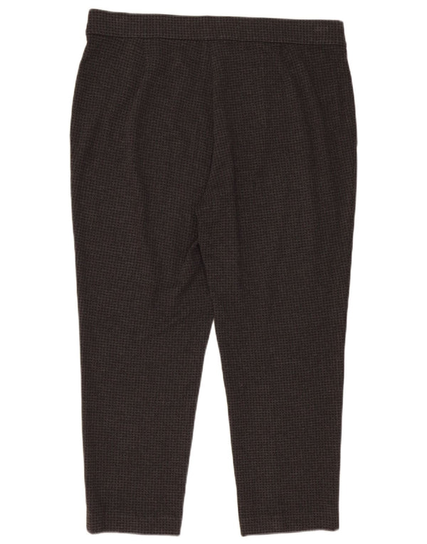 Calças cortadas femininas Marks & Spencer UK 18 XL W36 L25 cinza Houndstooth