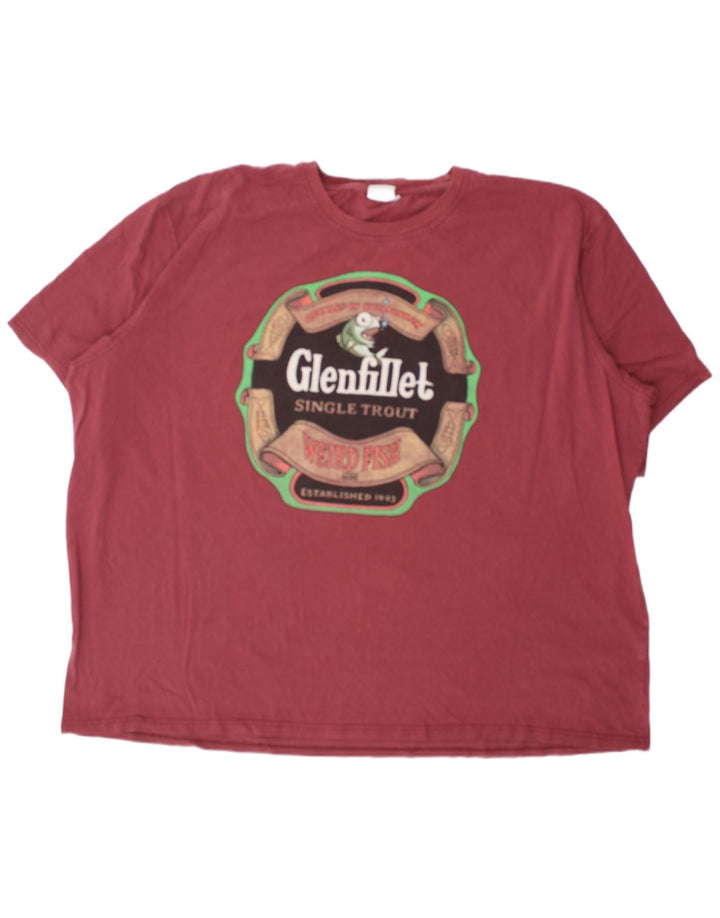 Camiseta gráfica masculina WEIRD FISH Top 4XL algodão vermelho