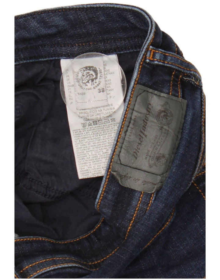 Diesel Mens Slim Jeans W38 L31 Azul Marinho Algodão