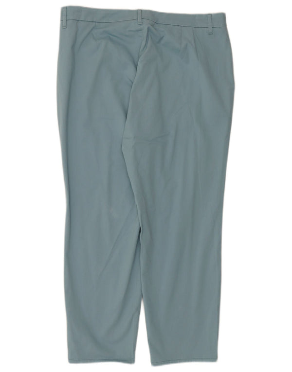 Marks & Spencer Womens Tapered Cropped Trousers UK 16 Large W34 L26 Blue