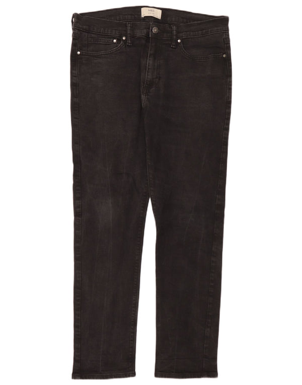 Marks & Spencer Mens Jeans Slim W34 L31 Algodão Preto