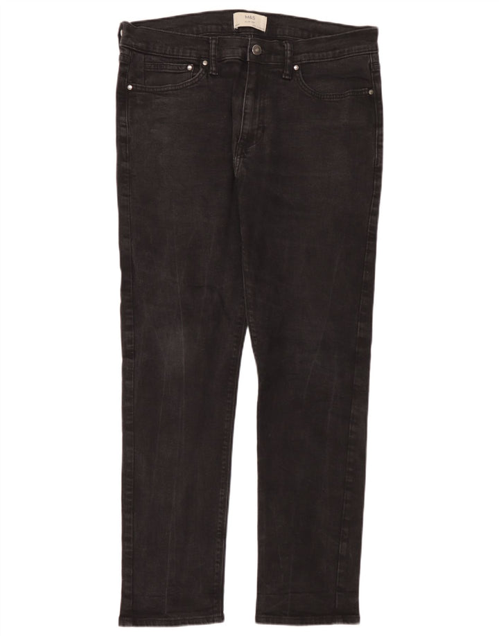 Marks & Spencer Mens Jeans Slim W34 L31 Algodão Preto